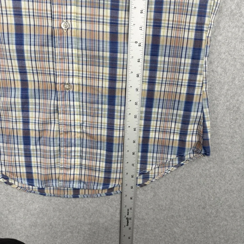 Vintage Levis Shirt Mens Medium Blue Plaid 70s Tapered Western Long Sleeve‎
